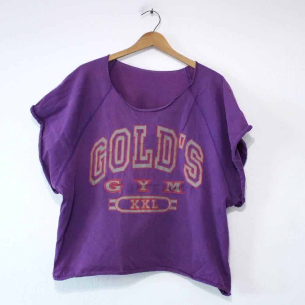 Vintage Gold's Gym Crop Top T Shirt XL